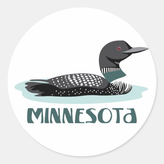 Minnesota Loon Ronde Sticker (Voorkant)