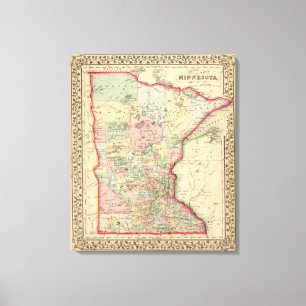 Minnesota Map door Mitchell Canvas Afdruk