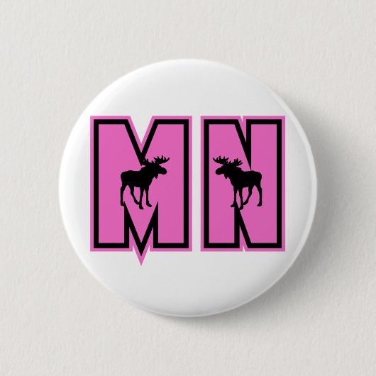 Minnesota Moose Ronde Button 5,7 Cm (Voorkant)