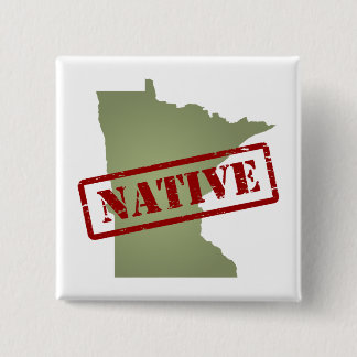 Minnesota Native met Minnesota Map Vierkante Button 5,1 Cm