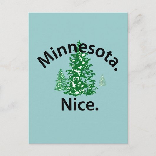 Minnesota Nice. Periode! (zwarte tekst) Briefkaart (Voorkant)