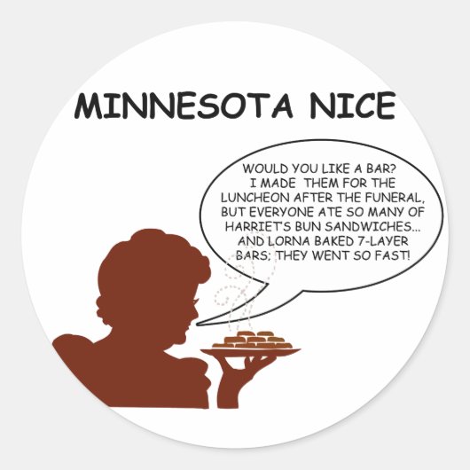 Minnesota Nice Ronde Sticker (Voorkant)