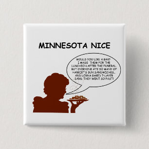 Minnesota Nice Vierkante Button 5,1 Cm