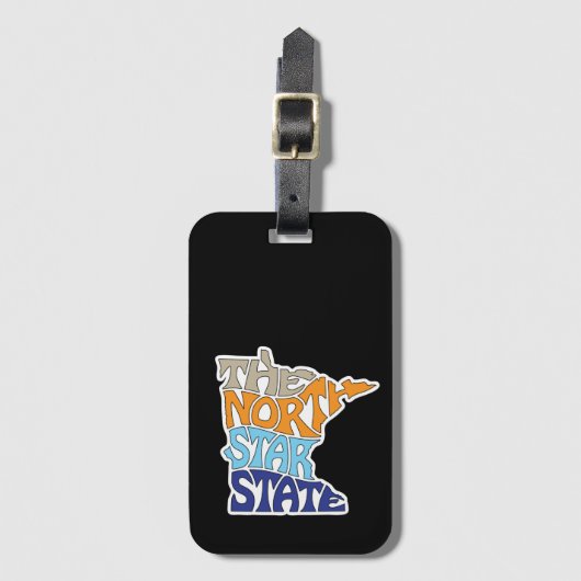 Minnesota Nickname Word Art Bagagelabel (Voorkant (verticaal))