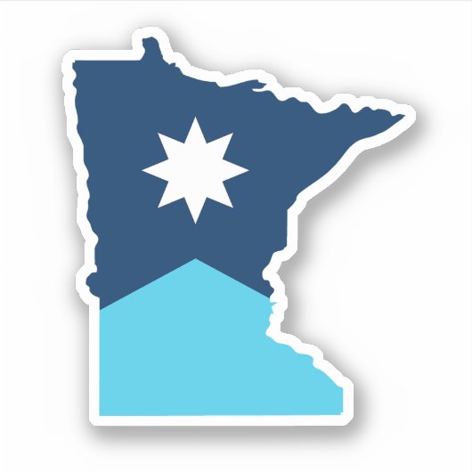 Minnesota North Star State Outline Vlag Sticker (Voorkant)
