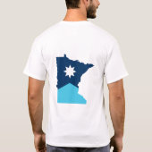Minnesota North Star State Outline Vlag T-shirt (Achterkant)