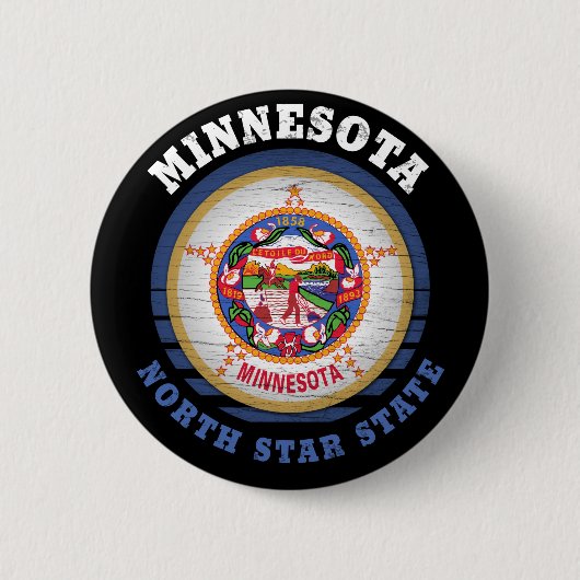 MINNESOTA NORTH STATE FLAG RONDE BUTTON 5,7 CM (Voorkant)