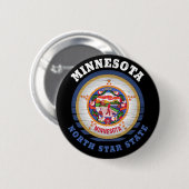 MINNESOTA NORTH STATE FLAG RONDE BUTTON 5,7 CM (Voorkant /achterkant)