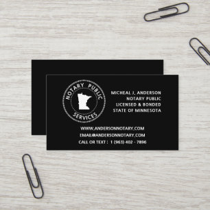 Minnesota Notary Public Services Visitekaartje
