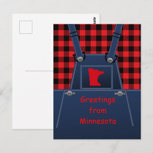 Minnesota Overalls Buffalo Play Briefkaart (Voorkant / Achterkant)