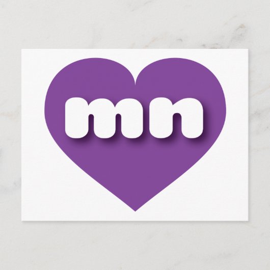 Minnesota paars hart - Ik hou van mn Briefkaart (Voorkant)