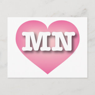 Minnesota Pink Fade Heart - Ik hou van MN Briefkaart