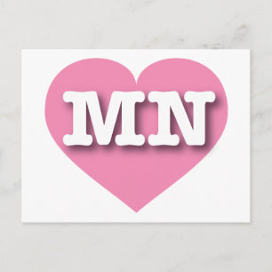 Minnesota Pink Heart - Ik hou van MN Briefkaart