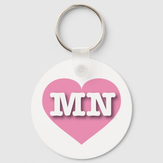 Minnesota Pink Heart - Ik hou van MN Sleutelhanger (Voorkant)