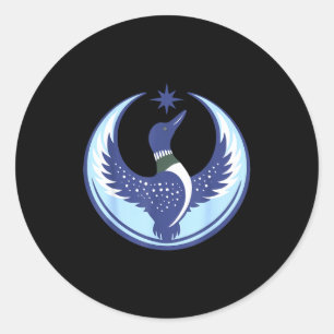 Minnesota-rebelduiker nieuwe mn-staatsvlag ronde sticker