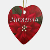 Minnesota Red Poinsettia Heart Keepomwille Ornamen Keramisch Ornament (Links)
