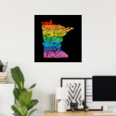 minnesota-regenboog poster (Thuiskantoor)