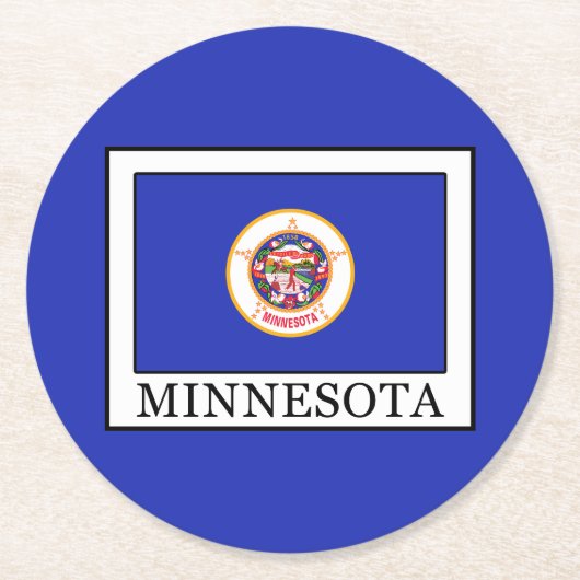 Minnesota Ronde Kartonnen Onderzetter (Voorkant)