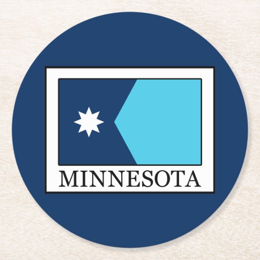 Minnesota Ronde Kartonnen Onderzetter (Voorkant)