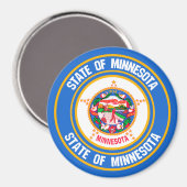 Minnesota Round Emblem Magneet (Voorkant / Achterkant)