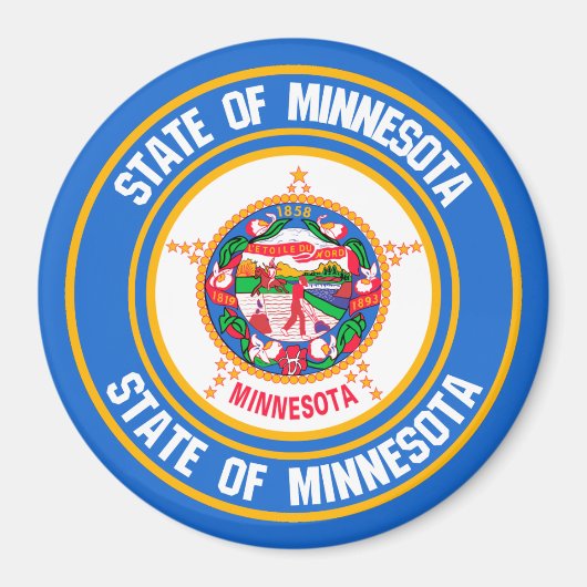 Minnesota Round Emblem Magneet (Voorkant)