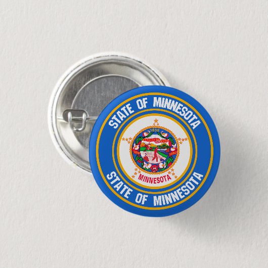 Minnesota Round Emblem Ronde Button 3,2 Cm (Voorkant /achterkant)
