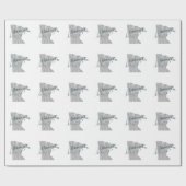 Minnesota Shaped Gray Typography Text Cadeaupapier (Vlak)