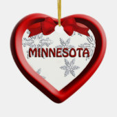 Minnesota Snowflake Heart Kerstannament Keramisch Ornament (Voorkant)