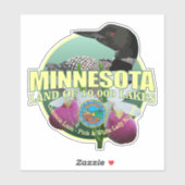 Minnesota Staat Vogel & Bloem Sticker (Vel)