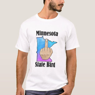 Minnesota staat vogel T-shirt middelvinger kleur