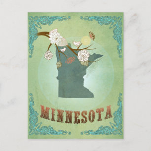 Minnesota  staatskaart - Groen Briefkaart
