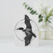 Minnesota Staatsvogel Loon in vlucht Briefkaart (Staand voorkant)