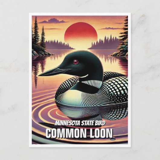 Minnesota State Bird Common Loon Briefkaart (Voorkant)