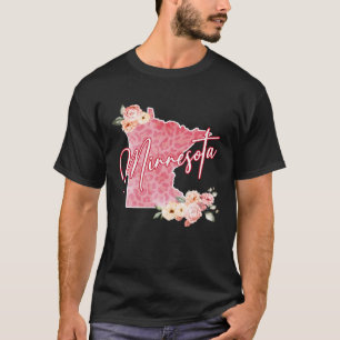 Minnesota State Bloemen Waterverf Kaart Meisjes Sc T-shirt