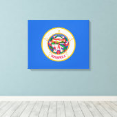 Minnesota State Flag Design Canvas Afdruk (Insitu (Houten vloer))