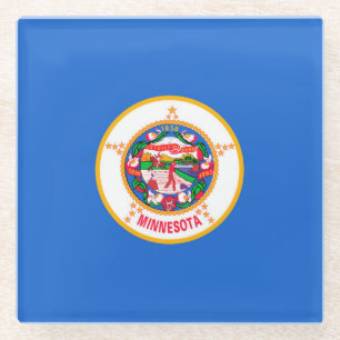 Minnesota State Flag Design Decor Glazen Onderzetter