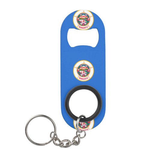 Minnesota State Flag Design Mini Flessenopener (Voorkant)