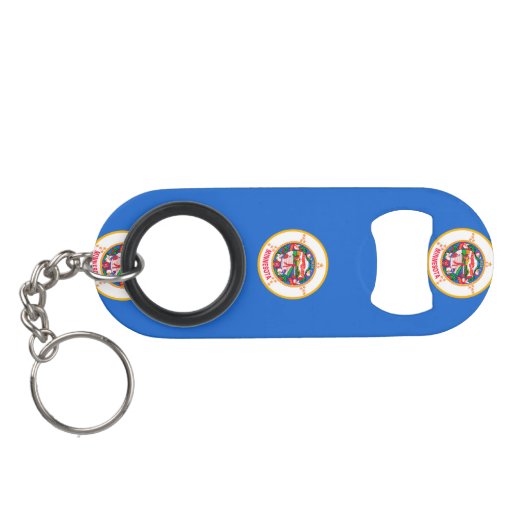 Minnesota State Flag Design Mini Flessenopener (Achterkant Horizontaal)