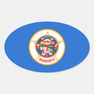 Minnesota State Flag Design Ovale Sticker