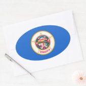 Minnesota State Flag Design Ovale Sticker (Envelop)