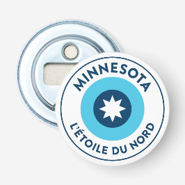 Minnesota State Flag Roundel Button Flesopener
