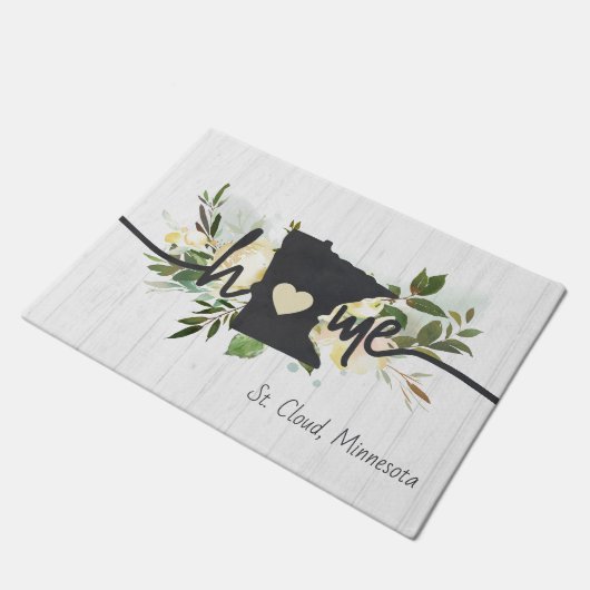 Minnesota State gepersonaliseerd uw huis stad rust Deurmat (Schuin)