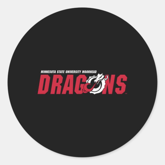 Minnesota State Moorhead Dragons Icon Ronde Sticker (Voorkant)