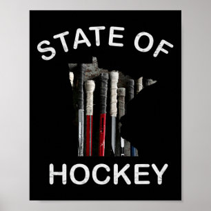 Minnesota State Of Hockey T-shirt - State Of Hocke Poster