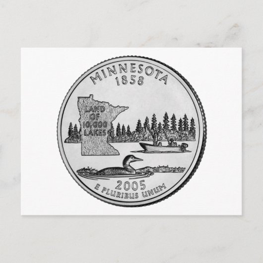 Minnesota State Quarter Briefkaart (Voorkant)