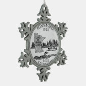Minnesota State Quarter Tin Sneeuwvlok Ornament (Links)