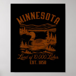 Minnesota State Reis Minnesota Geduikelde Fuut Sou Poster