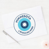 Minnesota State Round: L'etoile du Nord Patch Ronde Sticker (Envelop)