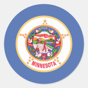 Minnesota State Vlag Ronde Sticker