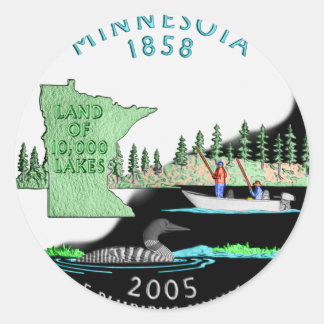 Minnesota-Sticker Ronde Sticker